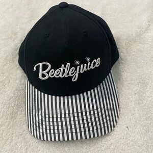 🆕🖤Beetlejuice Baseball Hat, Black & White Striped